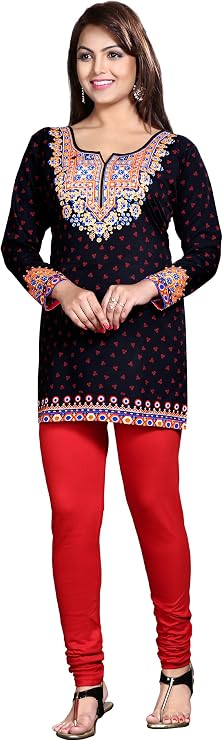 Maple Clothing Women's Printed Short Kurti Indian Tunic Top India Apparel