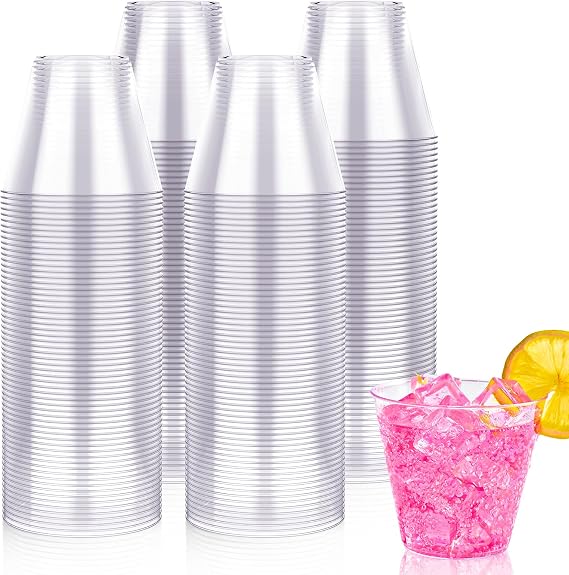 JOLLY CHEF 200 Pack 10 oz Clear Plastic Cups, Disposable Party Cups