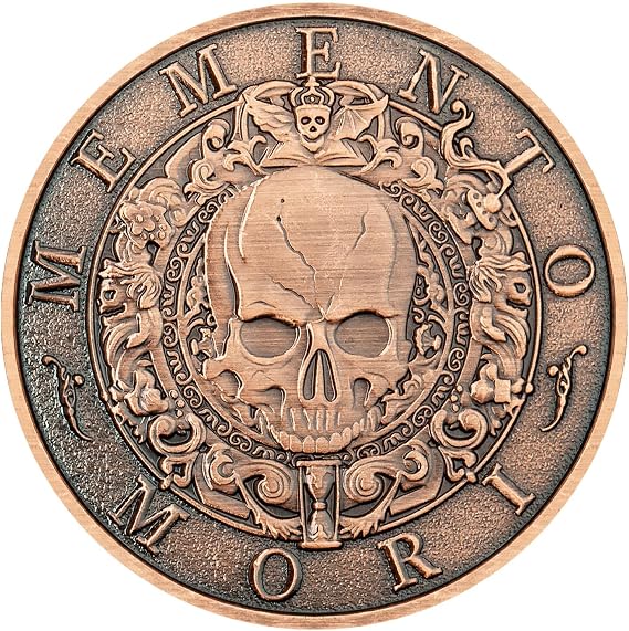 Collectible Coins Memento Mori Carpe Diem Stoicism Souvenior Medal Coins Antique Finish Official Gift for Daily Stoic Practice