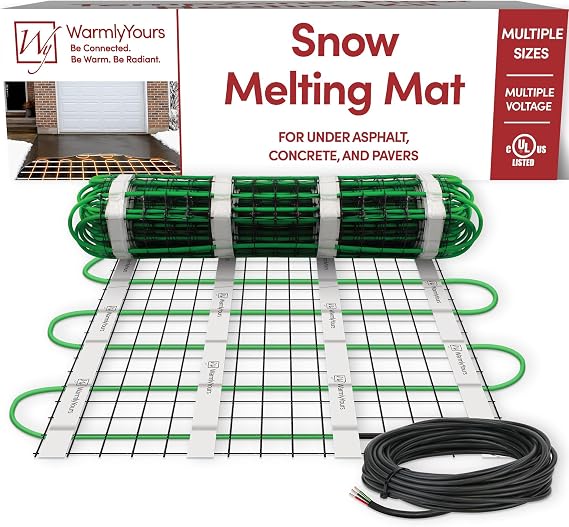 WarmlyYours PowerMat Snow Melting Mat, 3 x 10 ft, 30 sqft