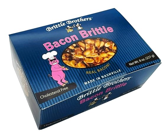 Brittle Brothers Bacon Peanut Brittle - 8 oz Gift Box - Gourmet Candy