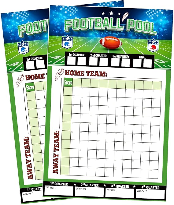 OHOME Football Party Decorations-27.5 x17.7 Inch-2 Pack Football Pool Poster Squares Board - Super Games Bowl Party Supplies Favors 2027 | Super Games Bowl Accessories Birthday Party Decorations