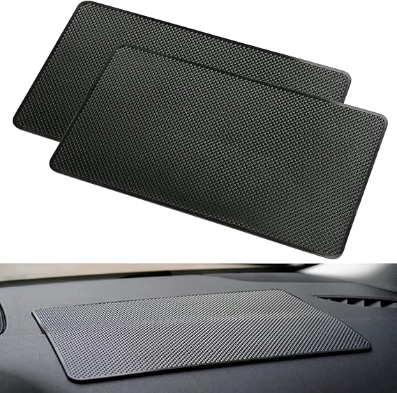 2 Pcs Non Slip Car Dashboard Mat 27x15cm Universal Anti Slip Car Dash Mat