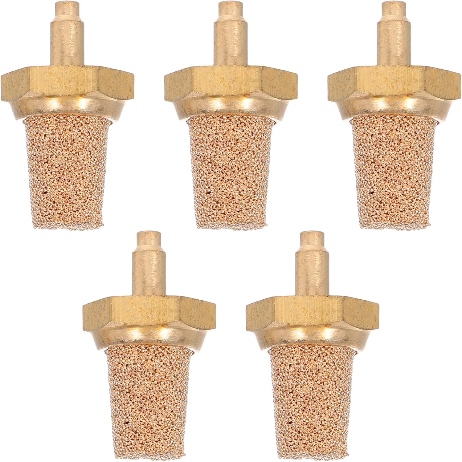 Adorainbow Fog Machine Nozzle Brass Muffler 5Pcs Copper Air Filter Silencer for Pneumatic Systems Universal Fit Stage Smoke Machine Parts