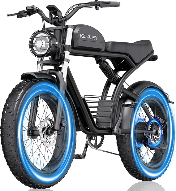 Electric Bike for Adults, 1500W/3000W 30-35MPH,48V23AH, Max 75Miles Electric Motorcycle 20" Fat Tire Dirt Bike, Shamano 7-Speed E-Bike Dual Shock Absorber