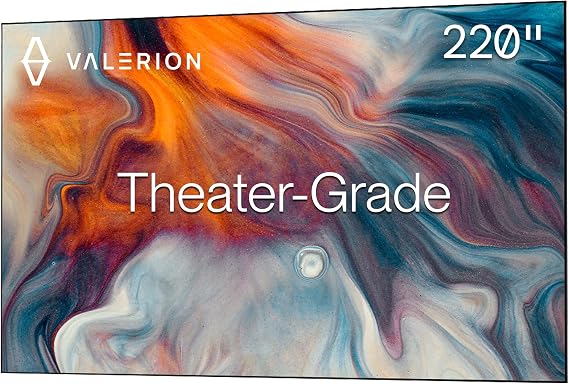AWOL Valerion 220" Fixed Frame Projector Screen, 1.3 dB Gain, 80% PQE, 4K/8K Ultra HD, 3D Wall Mount Projector Screen, Works with Long Throw, Short Throw & Ultra Short Throw Projectors