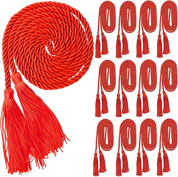 12 Pcs Graduation Honor Cord Rayon Braided Honor Cords,2026 Graduation Cords,Tassel Honor Cords for Graduation Students Bachelor Master Doctoral Gown Grad Decor