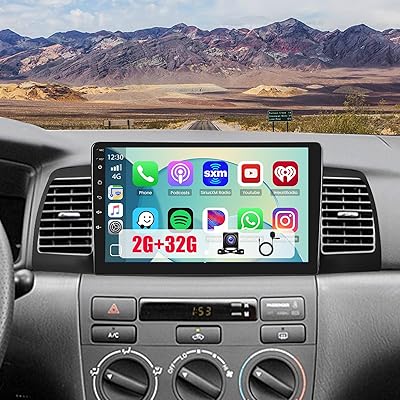 for Toyota Corolla EX 2005-2012 Fuluku【Wireless Carplay Android Auto】 Android Car Stereo, 9 Touch Screen Radio Dash Kit GPS Navigation WiFi Bluetooth SWC Mirror Link, Mic Backup Camera