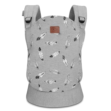 kk Kinderkraft Milo Baby Carrier Back Carrier Belly Carrier for Infants and Toddlers Baby Carrier Children's Carrier Ergonomic Cotton Lightweight Construction from 3 Months to 20 kg Grey