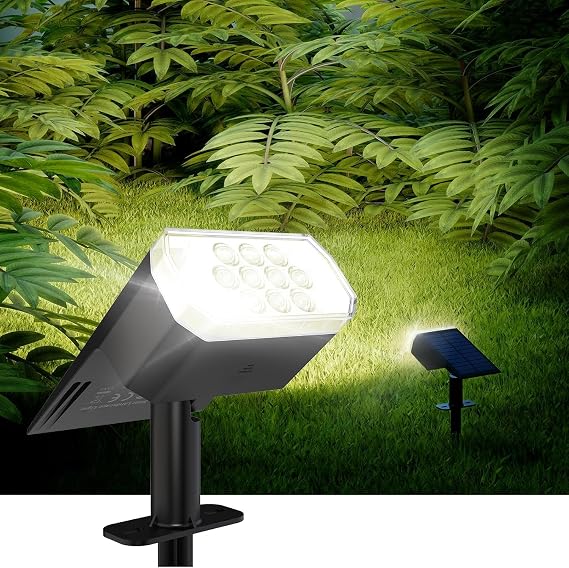 Robeve Bahçe Aydınlatması 10 Ledli Duvar ve Yere Uyumlu Güneş Enerjili LED Işık Bahçe Işığı Gün Işığı LED Dış Mekan Aydınlatması Güneş Enerjili Projektör [Enerji Sınıfı A+++]