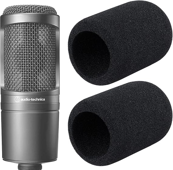 Audio-Technica AT2020 Pop Filter - 2 Windscreens for AT2020 & AT-2035 Microphones (Black)