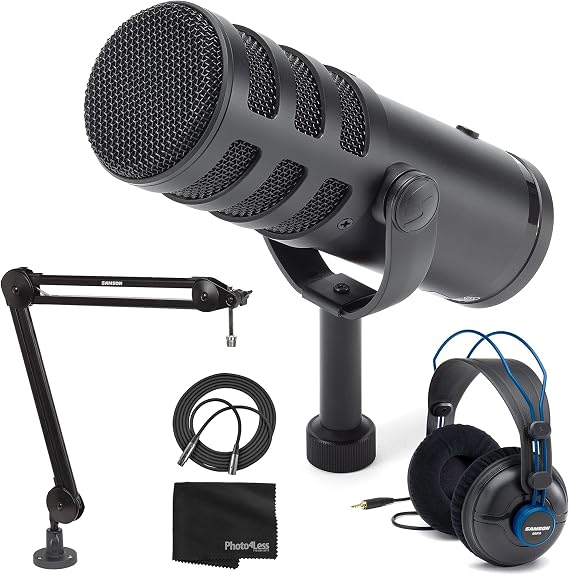 SAMSON Q9U XLR/USB Dynamic Broadcast Microphone + More