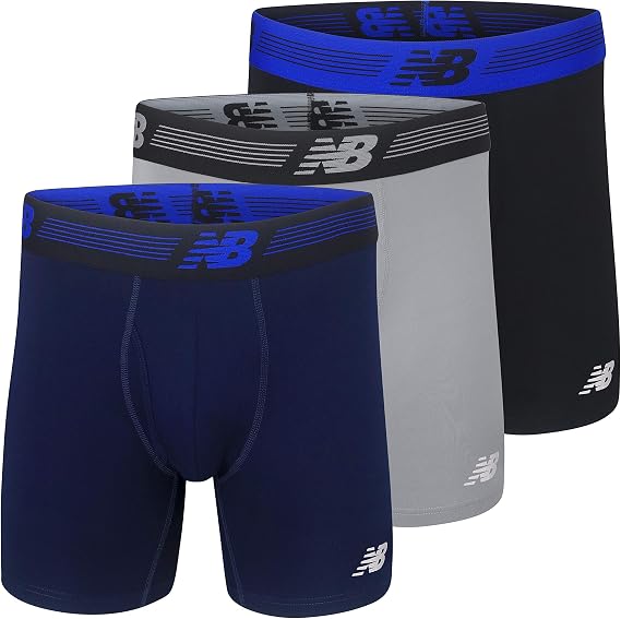 New Balance Men's Premium 6 Inch With Fly 3 Pack Boxer Shorts (pack of 1)