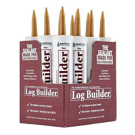 Log Builder Acrylic Latex Chinking Sealant, 10.5 oz Cartridge, Tan (Pack of 1)