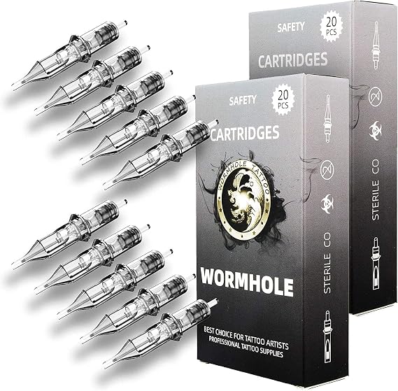 Wormhole Tattoo Cartridge Needles 50pcs Assorted Tattoo Needle Cartridges Round Liner Mixed 3RL 5RL 7RL 9RL 11RL (50pcs #12 Standard RL)
