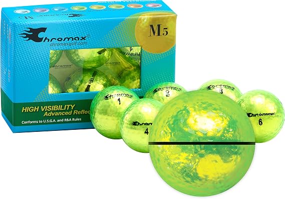 Chromax Metallic Green AlignXL Personalized M5 Golf Balls - 6-Pack