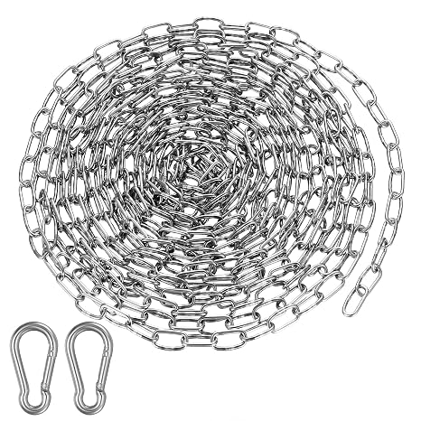 Stainless Steel Chain Sold by the Metre 5 m Metal Chain Steel Chain 1.5 mm Link Chain Chain Links Extension Chain Stainless Steel Chains for Hanging for Dog Chain Anchor Chain Laundry Chain