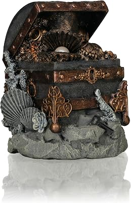 biOrb Treasure Chest Sculpture, Ceramic Resin Centerpiece for Freshwater and Marine Aquariums