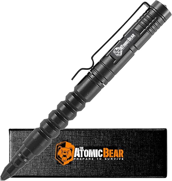 The Atomic Bear Tactical Pen - Pen With Window Breaker - Used in Police and Military Gear - Ballpoint Pens with Free 2nd ink refill
