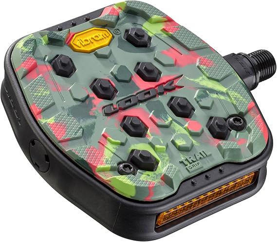 Look Cycle - Geo Trail Grip Bicycle Pedals - Flat Pedals - Reliability, Comfort and Durability - Slip-Proof Safety - Innovative Activ Grip Rubber - High-Performance MTB Bike Pedal - Camo