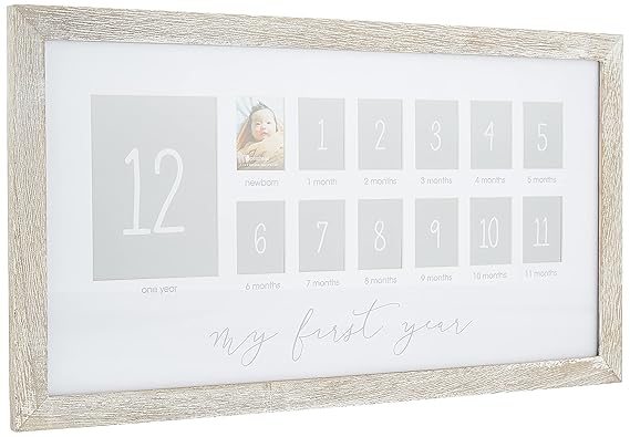 Pearhead Babyprints Wall Frame, Rustic Nursery Decor, A Perfect Baby Shower Gift Idea for Expecting Parents, Distressed