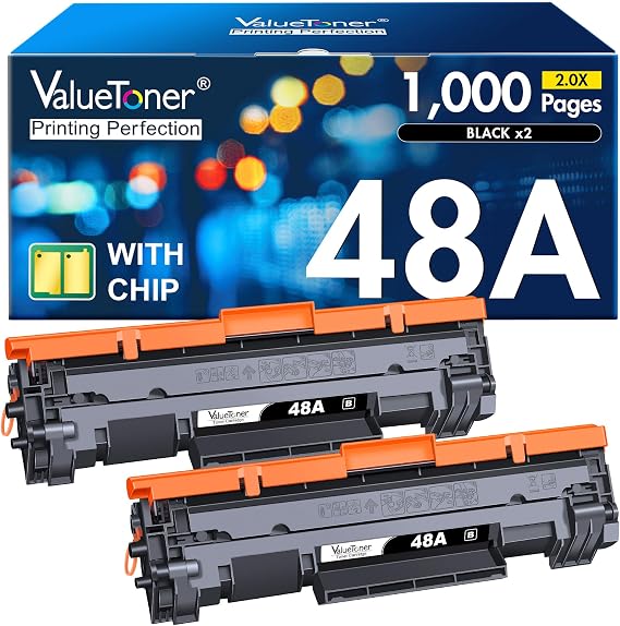 48A/CF248A Toner Cartridge Replacement for HP 48A Toner Cartridge Black | Compatible for HP 48A CF248A High Yield Work with HP Pro M15a M15w M16a M16w M28a M28w M29a M29w M30w M31w Printer, 2-Black