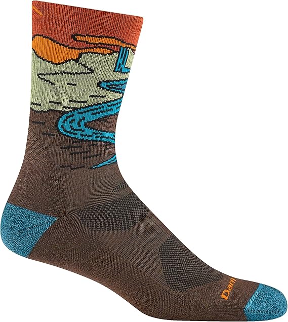 Darn Tough Vermont Men's Micro-Crew Hiking Socks, Chasing Waterfalls, Lightweight Cushioned Crew Socks for Men (Style 5020)