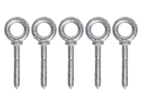 1/4" X 2 in. Screw Eye Bolt Forged HDG | Lag Thread | Attachment Point Pack of Five