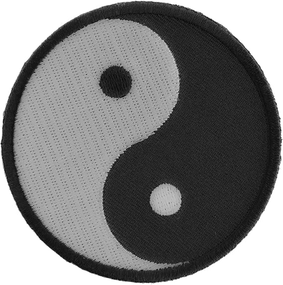 Ying Yang Patch - 3x3 inch. Embroidered Iron on Patch (P2571)