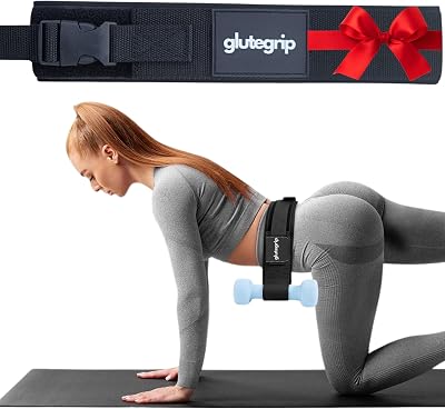 Glutegrip 50lbs Hip Thrust Belt for Weights and Booty Builder - Light Weights Lifting Belt - Comfortable Home and Gym Pilates Strap for Women