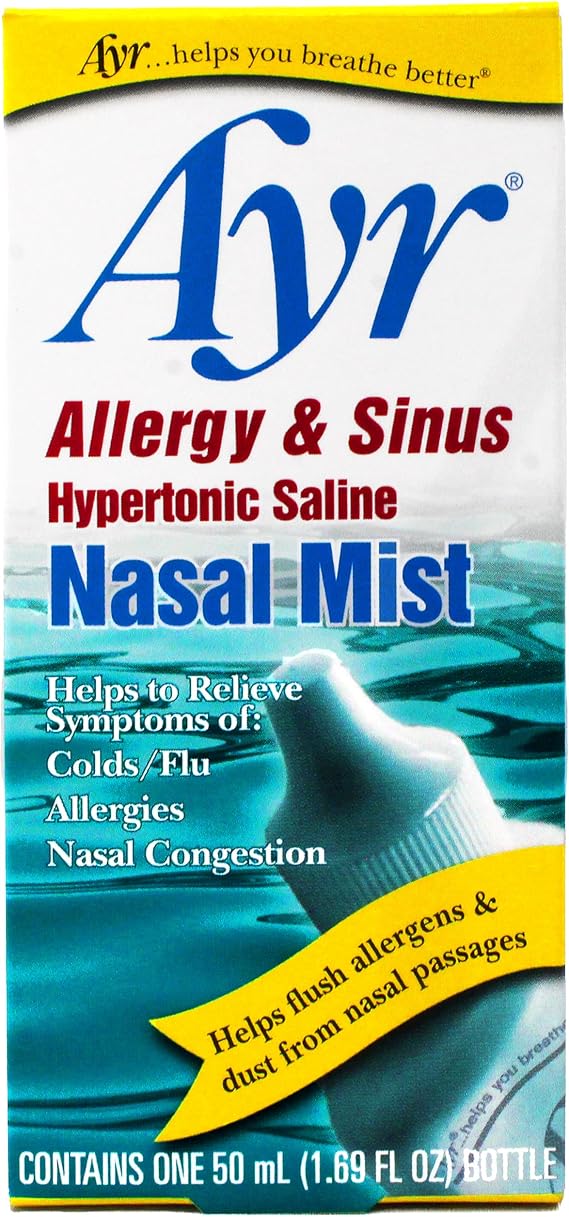 Ayr Allergy and Sinus Hypertonic Saline Nasal Mist Spray, 1.69 Fluid Ounce