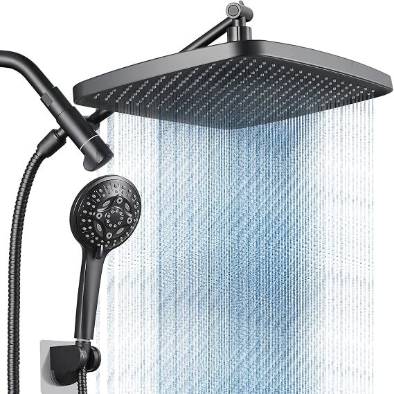 Cobbe 12'' Rain Shower Head Combo (Wide 12'', 3. Black)