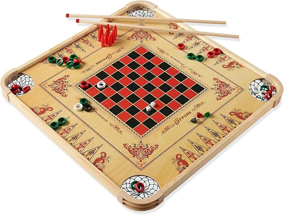 Carrom Board Game Set Large Board Games for Adults & Children Over 85 Board Games for Family Game Night All in One Board Game Set