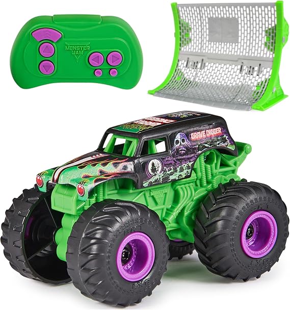 Monster Jam Official Grave Digger RC Truck with Ramp 1:64 Scale