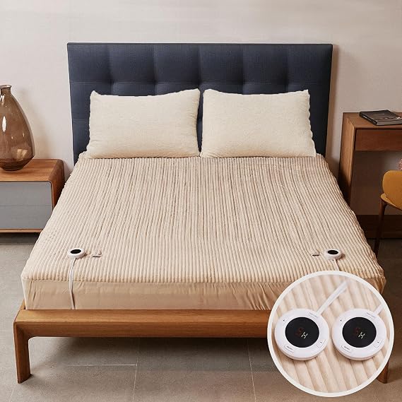 Heated Mattress Pad Queen Size, 6 Heating Levels, Machine Wash