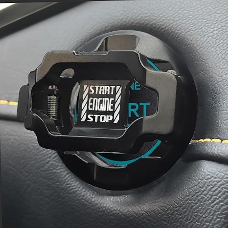 Push Start Button Cover Press Car Engine Start Stop Button Cover Push to Start Button Cover Ignition Protective Anti-Scratch Universal Button Decoration Protector