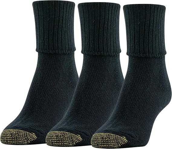 GOLDTOE Women's Three-Pack Bermuda Turn-Cuff Sock