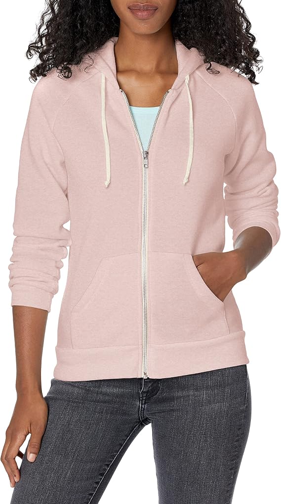 Alternative Women's Zip-Up Hoodie, Eco-Fleece Vintage Adrian Hooded Crewneck