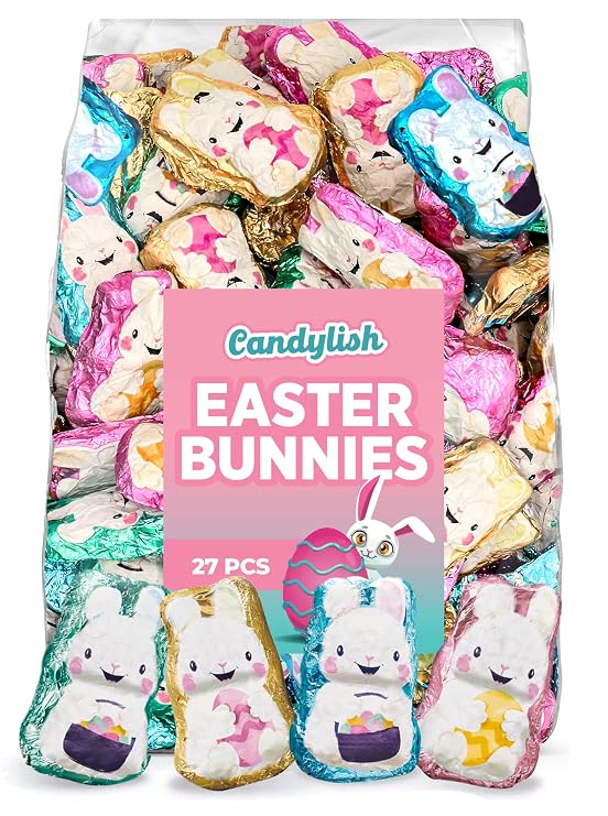 Easter Bunny Chocolate Treats, Bulk Candy, 27 Pcs, Individually Wrapped