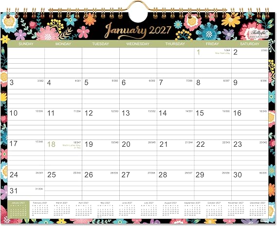 2027 Calendar - 2027 Wall Calendar, 2027 Calendar 12 Month, 11" x 8.5"