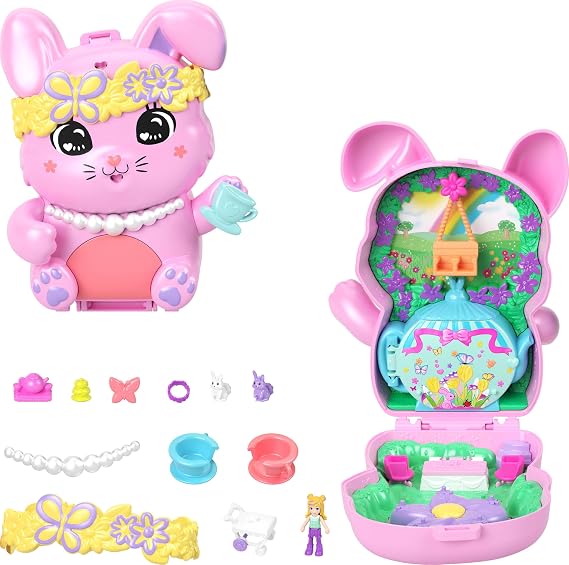 POLLY POCKET™ Tavşancığın Çay Partisi Mini Oyun Seti Polly Pocket Tavşancığın Çay Partisi mini oyun seti, 1 mikro bebek ve evcil tavşanlar, stil aksesuarlarının yer aldığı seyahat oyuncağı JCR40