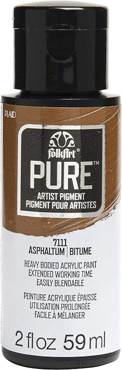 FolkArt Pure Artist Pigment Acrylic Paint, 2 oz, Asphaltum
