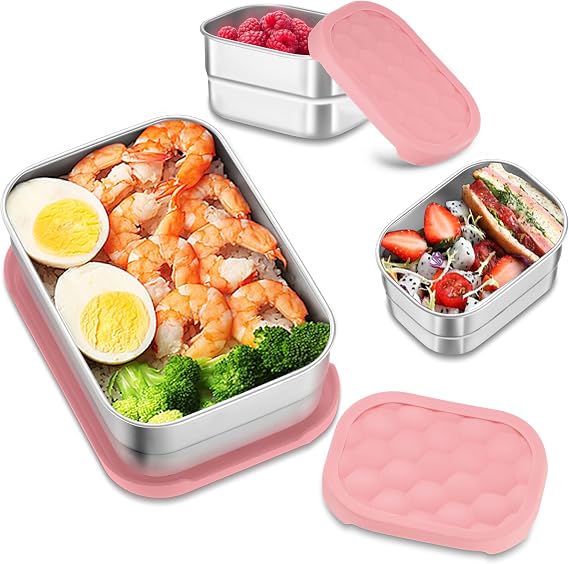 HaWare Stainless Steel Lunch Box for Kids, 8oz*2+25oz