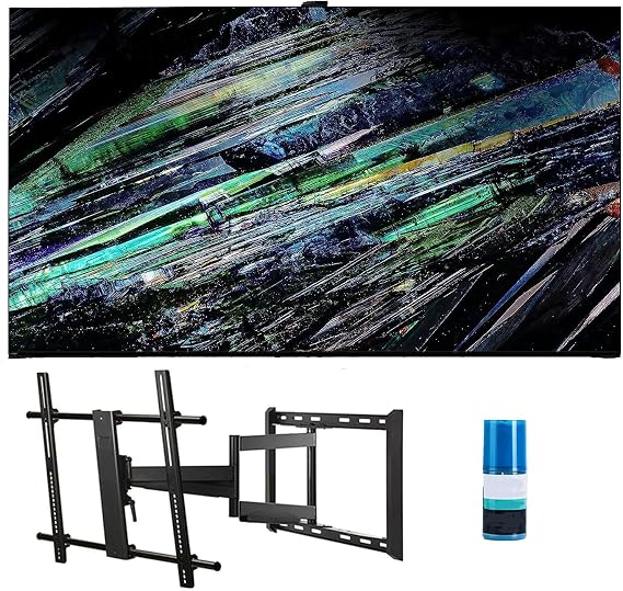 Sony XR77A95L 77 Inch QD-OLED 4K UHD Smart Google TV with AI Upscaling with a Large/Extra Large Full Motion Mount for 43 Inch-90 Inch Compatible TV's and HDTV Screen Cleaner Kit (2023)