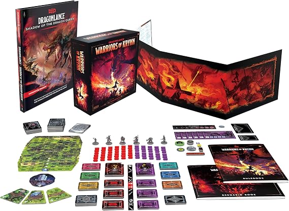 Dungeons & Dragons Dragonlance: Shadow of the Dragon Queen Deluxe Edition (Dand D Adventure, DM Screen Plus Warriors of Krynn Board Game) (D09880000) for Ages 12+, Mult