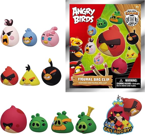 Angry Birds Series 1-5" Collector Bag Clip - Blind Bag 1 Random Figure - Video Game Character Keychain / Backpack Accessory | Officially Licensed