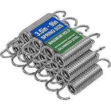 Upper Bounceトランポリン用バネ 頑丈な亜鉛メッキ 3/4インチコイル 15個セット バネの長さはフックからフックまで 8-Inch シルバー