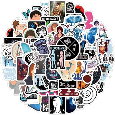 65pcs Life is Strange Stickers，Graffiti Waterproof Vinyl for Birthday Party Supplies Decoration Favors for Water Bottles Laptop Suitcase Scrapbooking Choice