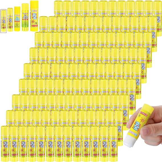 Zubebe 0.25 oz White Glue Sticks in Bulk for Classroom Crafts, 200 Pcs