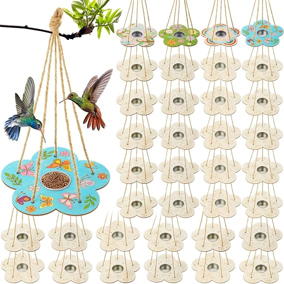 DoubleFill 24 Pack Bird Feeder Craft Kits for Kids Ages 3-8